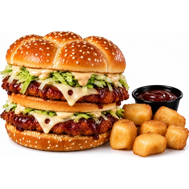 Double Clucker Sandwich.